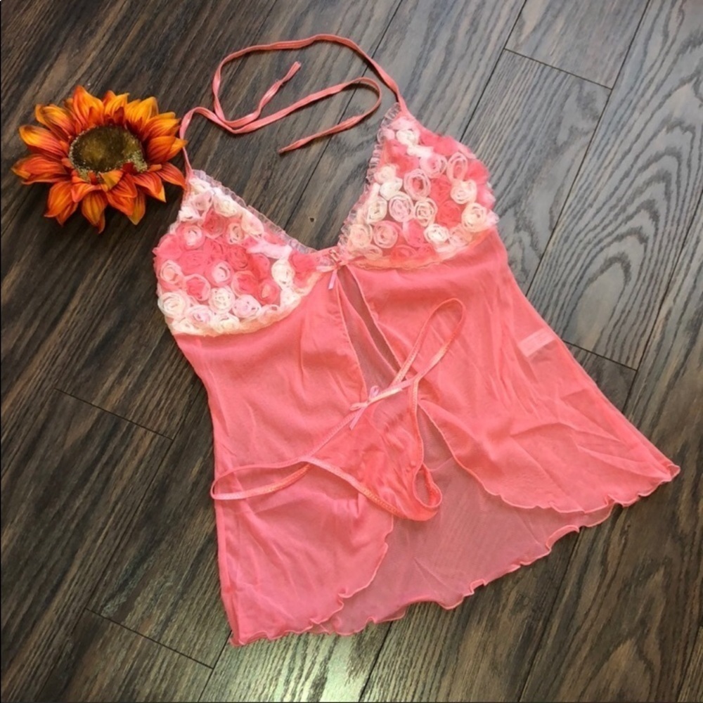 🦋B2G1🦋Mesh Babydoll & G-String ONE SIZE PLUS